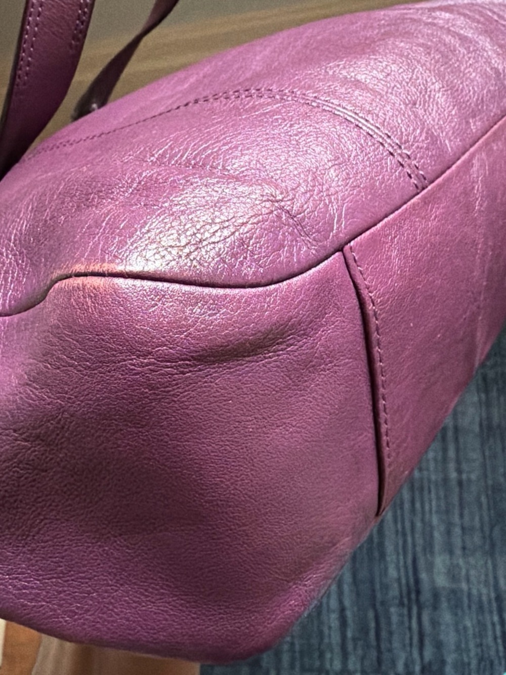 Coach Ashley Purple Leather Studded bag - Picture 6 of 6